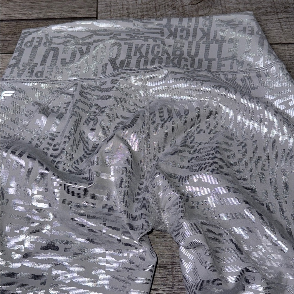 Fabletics Power Hold Metallic Silver Leggings - image 3